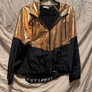 DKNY Copper and Black Windbreaker Jacket